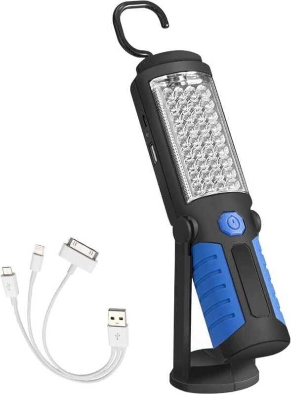Taschenlampe, Inspektionslampe, wiederaufladbare LED-Lampe, wiederaufladbares LED-Arbeitslicht mit magnetischen blauen L...