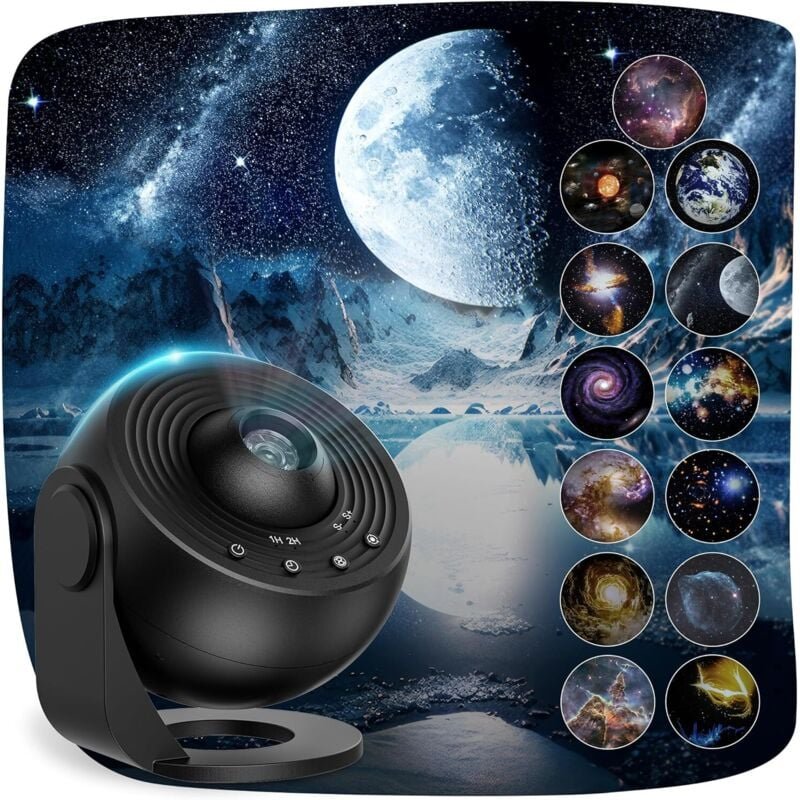Planetariumsprojektor Sternenhimmel Galaxie mit 13 Filmscheiben, 360°-Drehung zur Deckenmontage, Geschenk für Kinder und...