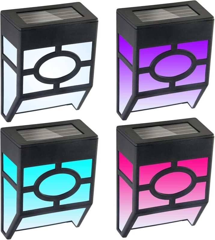 Solar-Zaunleuchten für den Außenbereich, LED-Wandleuchten, wasserdichte Außenbeleuchtung für Terrasse, Veranda, Haustür,...