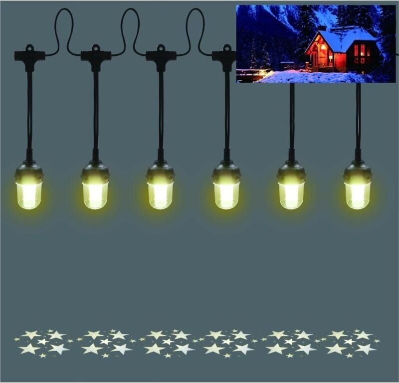 Thumbnail - LED-Lichterkette Projektor Sterne Außen 2,5 m warmweiß mit Timer Lichterkette - Trendline