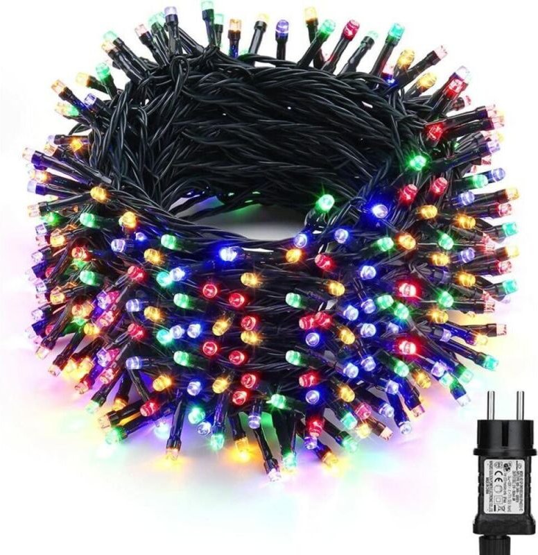 10 m lange LED-Lichterkette für den Außenbereich, 100 mehrfarbige LEDs mit Stecker für Weihnachten, Hochzeiten, Partys, ...