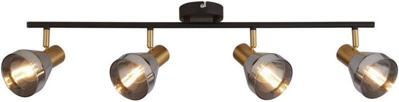 Searchlight - Deckenleuchte Wohnzimmerlampe Deckenlampe Spots verstellbar Glas Stahl