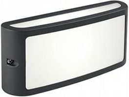 Thumbnail - Aluminiumguss-Wandleuchte mit opalischem Thermoplastdiffusor - Warmweißes Licht 3000°K - 10W - 840 Lumen - IP54 Graphit