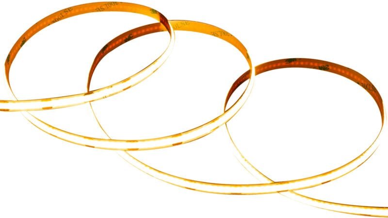 Efectoled - LED-Streifen 12V cob 320 LED/m 5m 10W/m 1000lm/m Breite 8mm Schnitt 2.5cm IP20 CRI90 2200K Superwarm