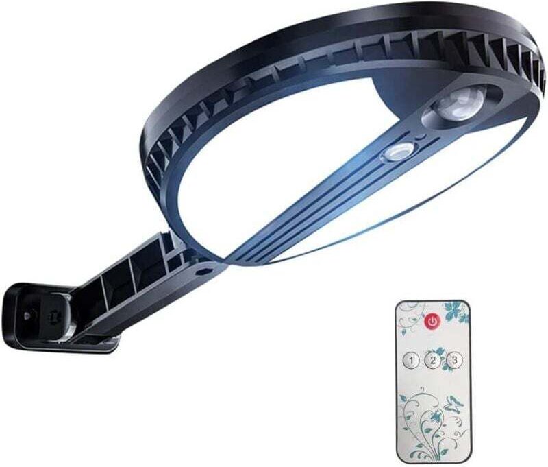 70-LED-Solar-Außenstrahler – IP65 wasserdicht – PIR-Bewegungsmelder – Fernbedienung – für Garage, Garten und Terrasse
