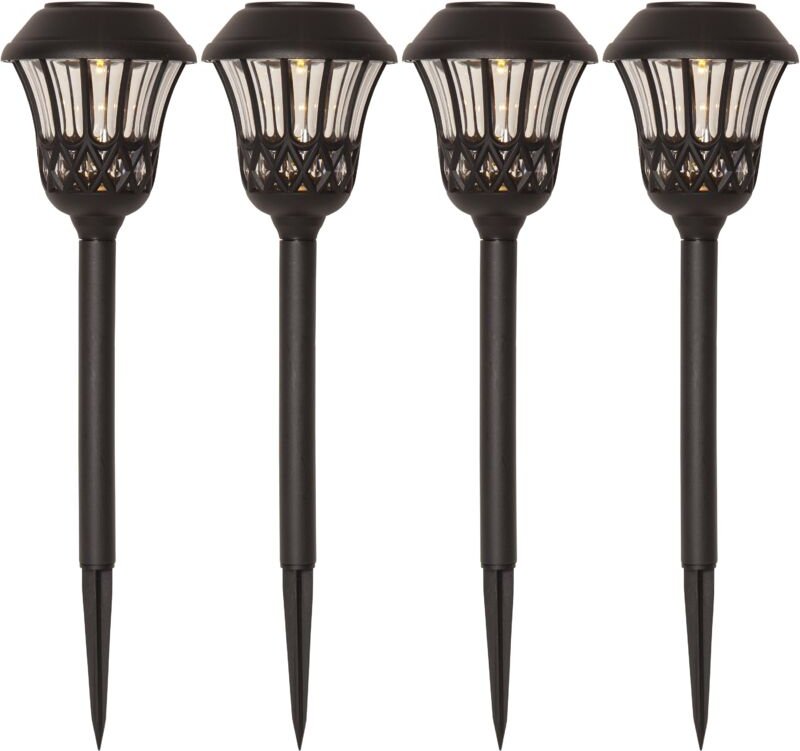 Star Trading - Solar-Gartenleuchte Lace 4er Set, Dämmerungssensor
