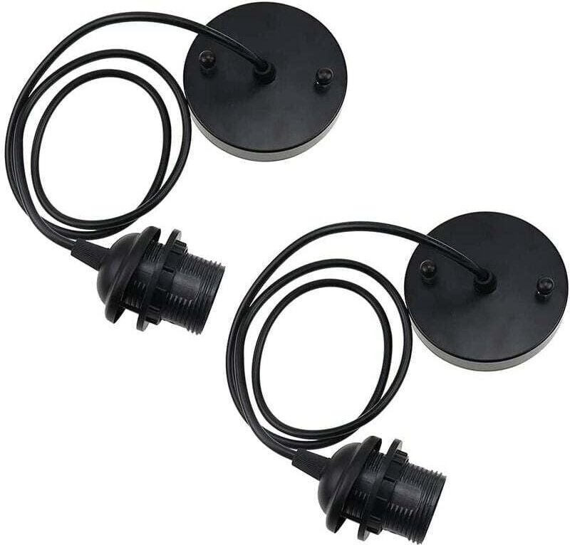 ZVD-2X E27 Lampenfassung Metall Pendelleuchte Retro Kronleuchter Deckenpendellampenhalter mit Kabelaufhängung für Decken...