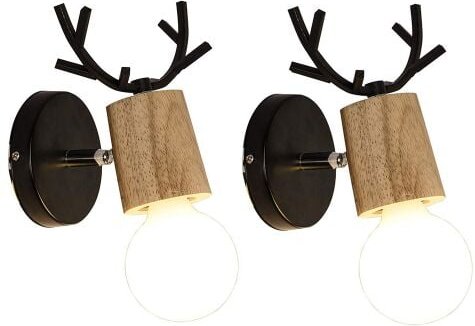 2er Wandleuchte, Kreative Wand Lampe im Geweih Form, Wandstrahler im Moderne Stil für Schlafzimmer Wohnzimmer Treppen (S...