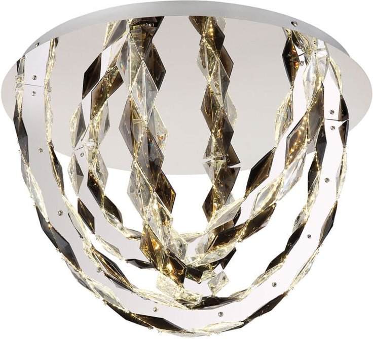 Globo - Deckenleuchte Deckenlampe Kristallleuchte rauch Wohnzimmerlampe chrom d 60 cm