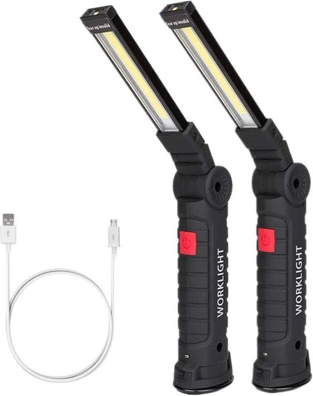 LED-Arbeitsleuchte, wiederaufladbare COB-Arbeitsleuchte mit Magnetfuß, 360-Grad-Drehung und 5-Modus-Taschenlampe/Inspekt...