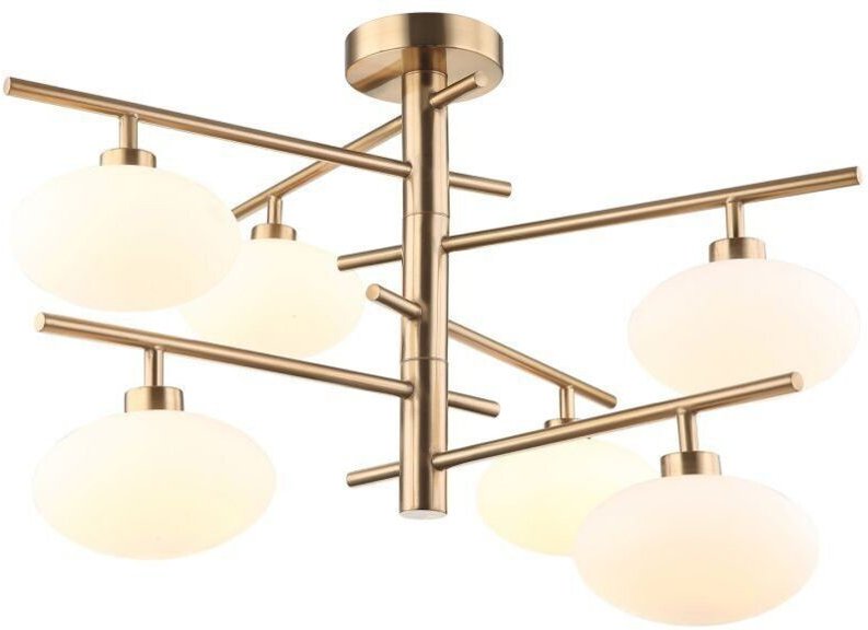 Fiorenzo - Modern Hanging Pendant Brass 6 Light mit weißem Farbton, G9 - Italux