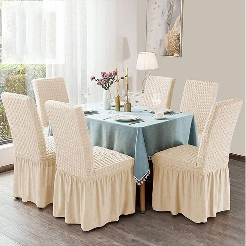 Trade Shop Traesio - Trade Shop - 2er-Set Stuhlhussen Volant Rückenlehne Gummizug eva Verschiedene Farben Bezug -