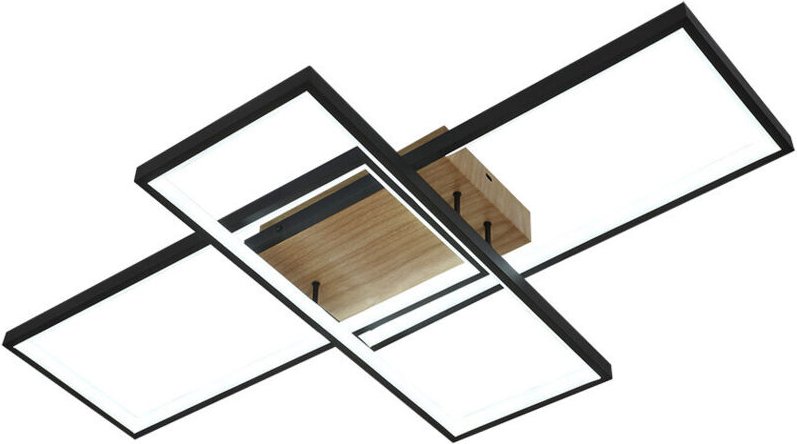 LED Deckenleuchte 134W 14740lm 3000-6500K 79cm Schwarz/Holz Dimmbar Madaleta Serie