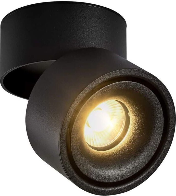 10W LED Aufbaustrahler, 360° drehbarer Deckenstrahler, Küche, Wohnzimmer, Ladenbeleuchtung, Warmweiß (Schwarz 3000k)