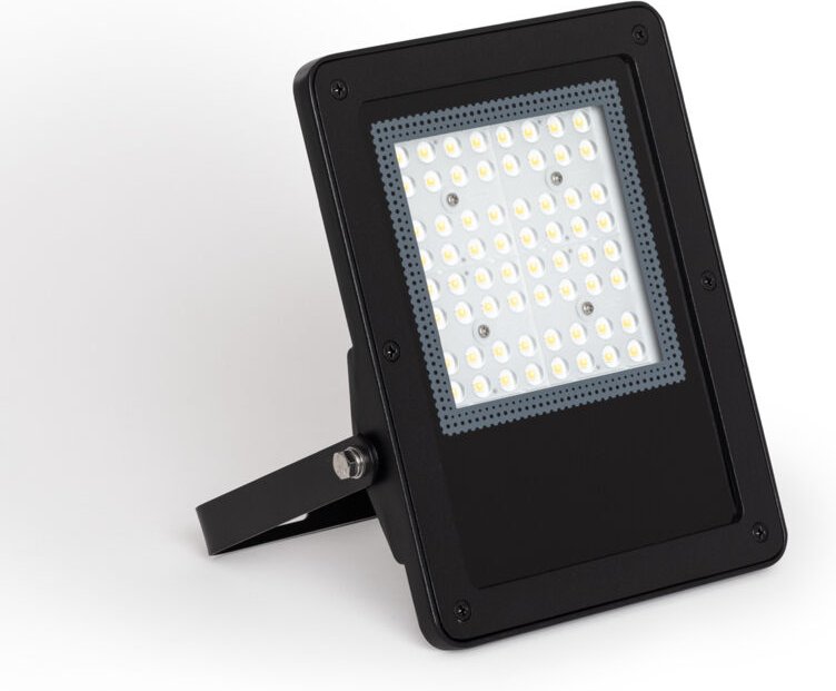 Led- Fluter 50W Dimmbar 0-10V 170 lm/W IP65 elegance Slim pro Schwarz 3000K Warmweiß Asymmetrisch 30ºx90º