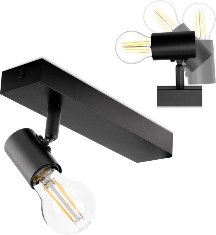 LED-Wandleuchte, Deckenspot, beweglich, E27, GLASA Schwarz, Lumiled