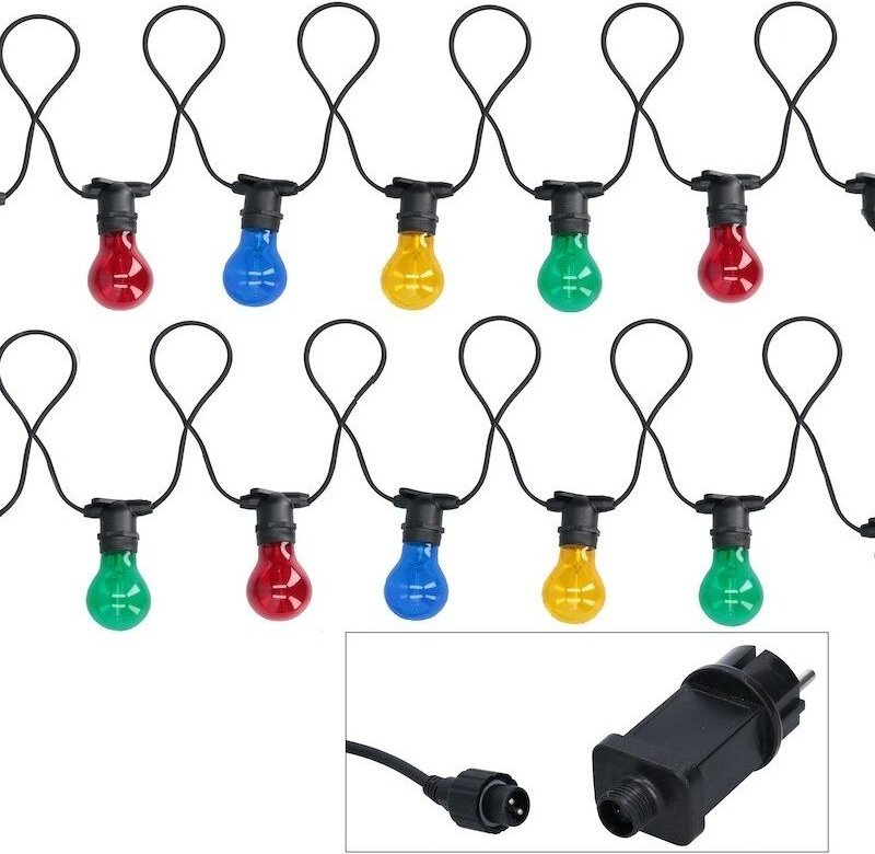 Kette 10 led E27 Multicolor 24V 220V 5 Meter