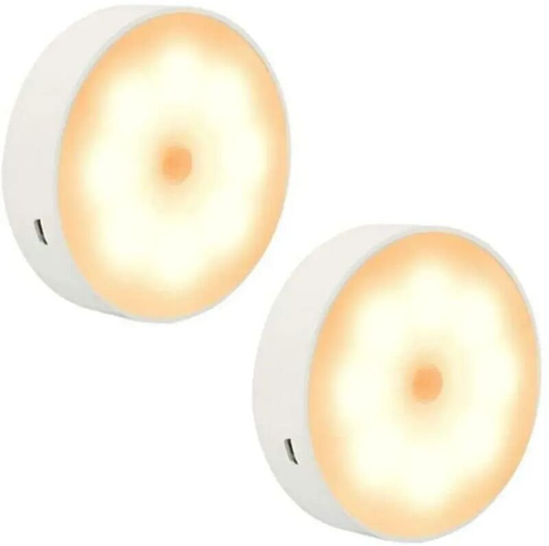LED-Nachtlicht mit Bewegungssensor (Warmweiß) – Induktionsfunktion, kabelloser Betrieb, USB-Anschluss, elektromagnetisch...