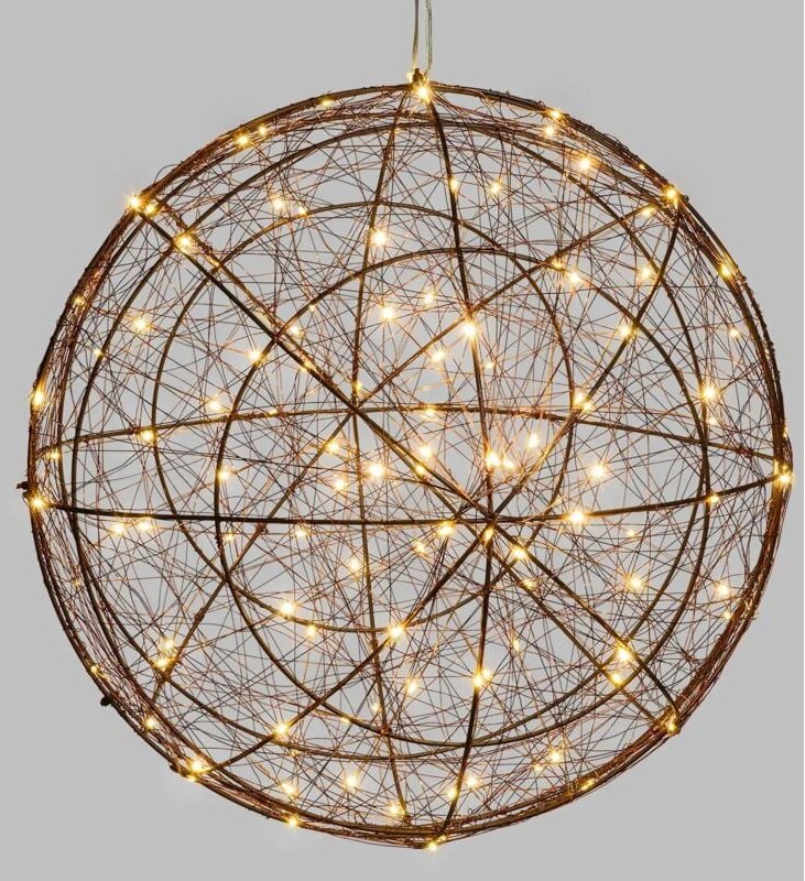 Sfera 3D Kupfer 250x250x250 120 MicroLED warmweiß IP44