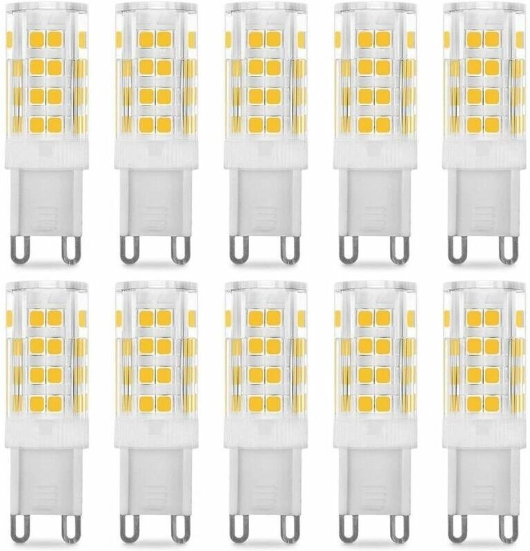 G9 LED-Lampe, 5 W, entspricht 40 W, Warmweiß 3000 K, 220–240 V, 360° Abstrahlwinkel, 10er-Pack