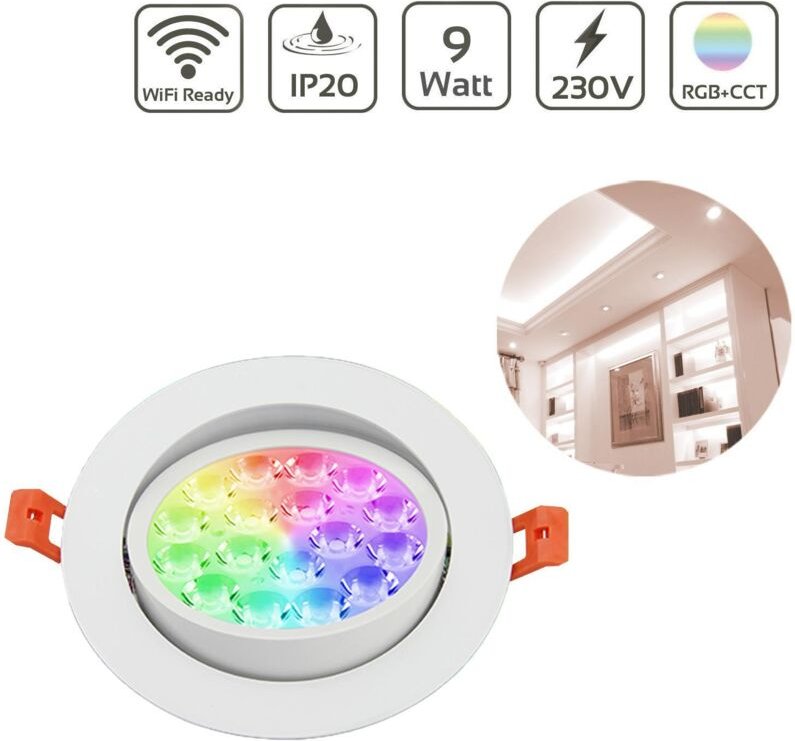MiBoxer 9W LED Einbaustrahler RGB+CCT Ø135mm WiFiready FUT062