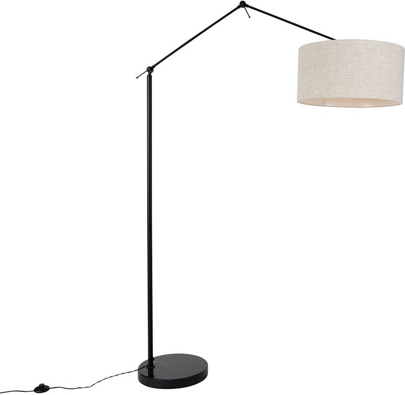 Stehleuchte schwarz mit Schirm hellgrau 50 cm verstellbar - Editor