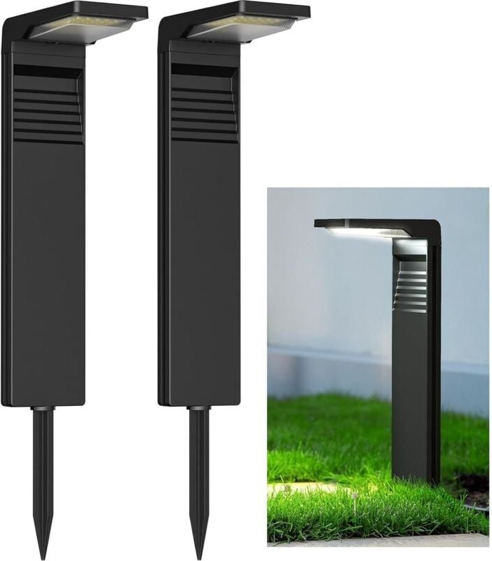 Solarleuchten für den Garten, 2 Stück, 30 LEDs, wasserdicht IP65, Solarstrahler für den Außenbereich mit 2 Beleuchtungsm...