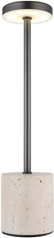 Tischleuchte Beistelllampe Leselampe Travertine Stein Touchdimmer LED H 34 cm