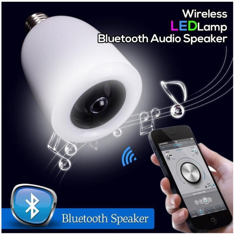 Trade Shop Traesio - Trade Shop - E27 LED-Glühbirne mit Bluetooth-Lautsprecher und Fernbedienung -