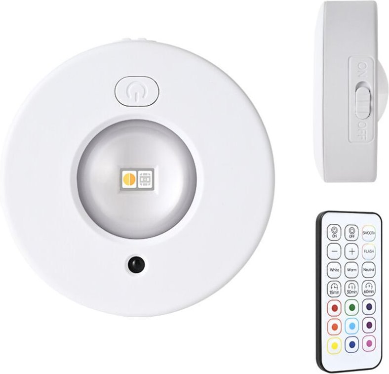 USB-aufladbarer LED-Strahler, kabelloses Nachtlicht für die Küche, Treppenhaus, Schrank, Farblampe, 12 Farben dimmbar, m...