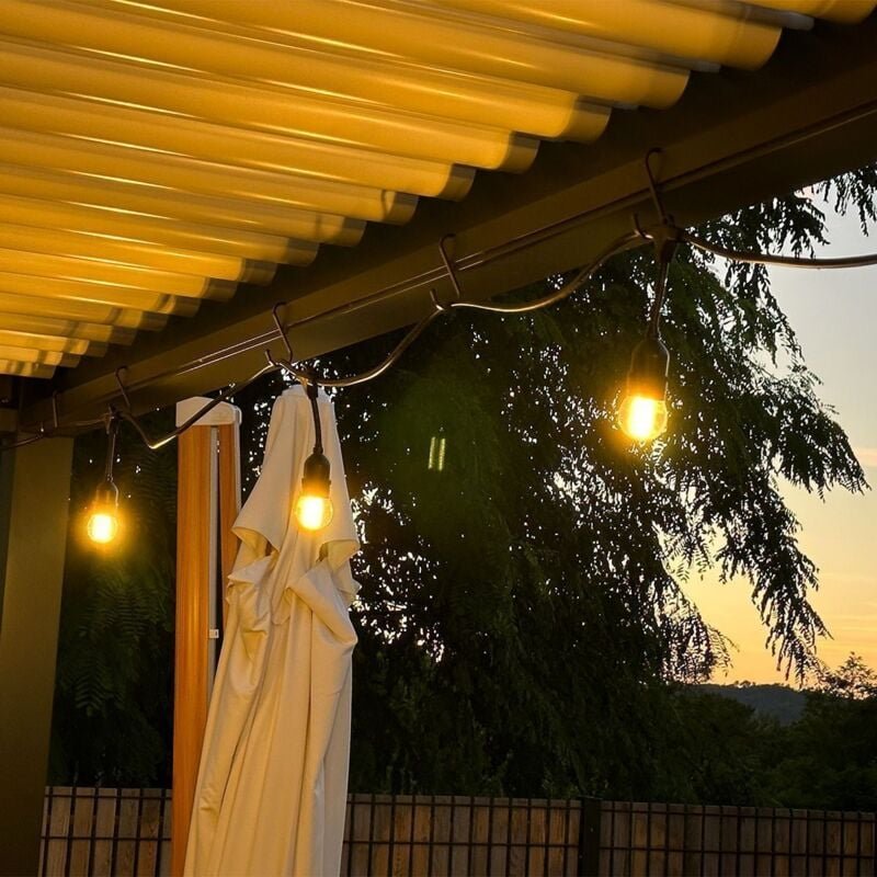 Arum Lighting - Guinguette-Stalaktitgirlande 10 LED-Glühbirnen Filament E27 bernsteinfarben 10 Meter modular