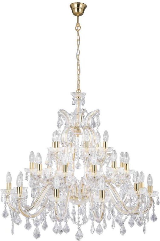 Searchlight Marie Therese - 30 Light Crystal Kronleuchter aus poliertem Messing, E14