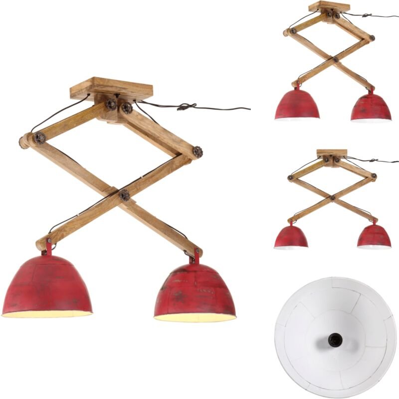 Deckenleuchte 25 w Rot 29x18x85 cm E27 - Dekorleuchte - Industrielampen - Wandlampen - Wohnraumbeleuchtung - Schlafzimme...