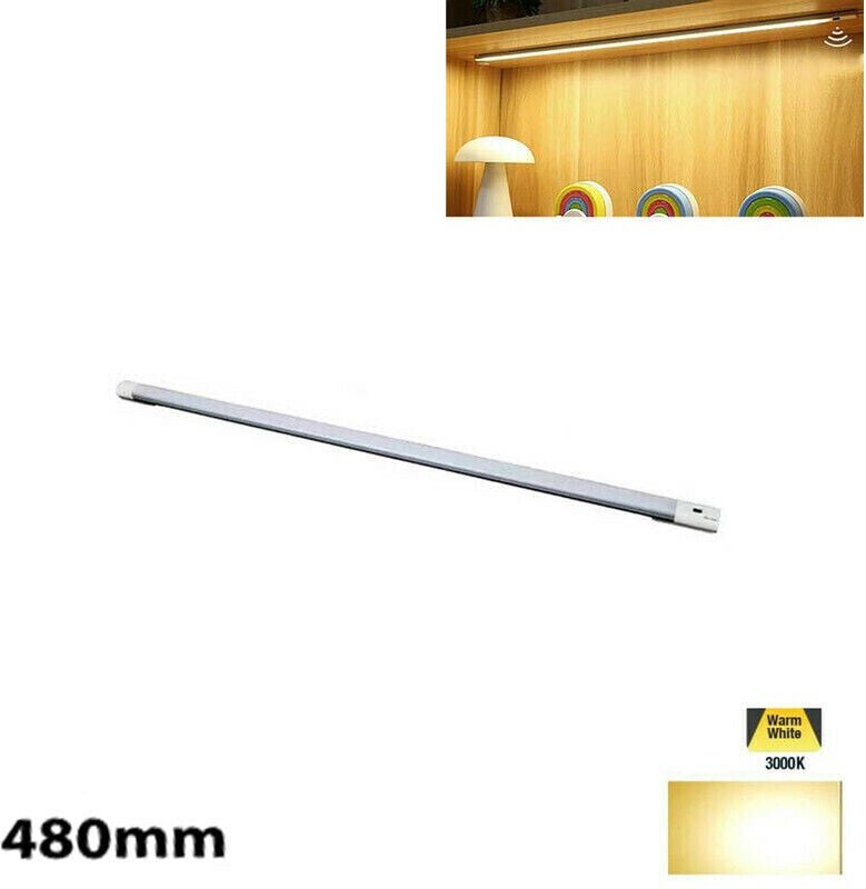 Led-Lichtleistefürküchenschränke,warmeslicht,handbewegungssensor,wiederaufladbar,48cm