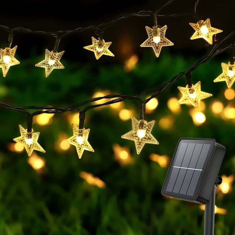 Solar-Lichterkette für den Außenbereich, 100 LEDs, 10 m lang, 8 Modi, wasserdicht, sternförmig, dekorative Beleuchtung f...