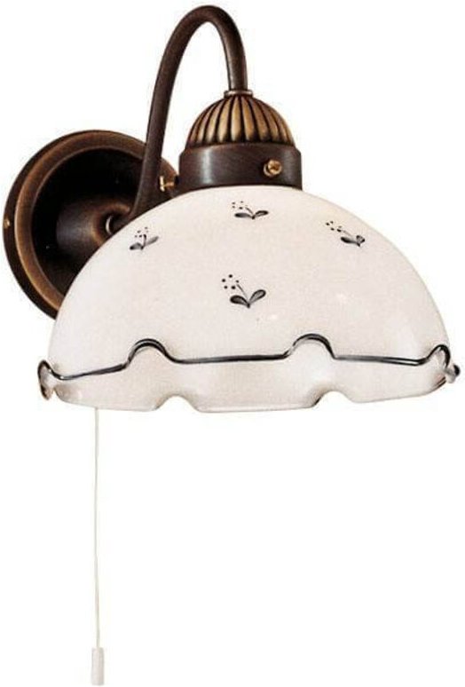 Nonna - Cottage Style Glas Wandleuchte Matt Antik Messing, 1x E27 - Kolarz