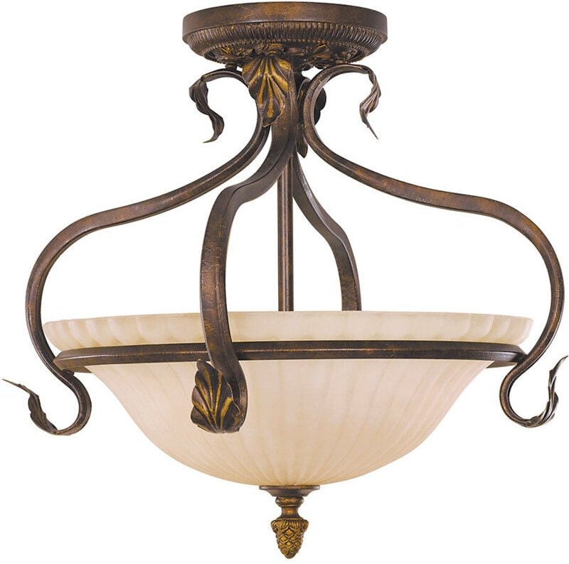 Thumbnail - Elstead - Sonoma Valley - 3 Light Semi Flush Deckenleuchte im Alter von Schildpatt, E27