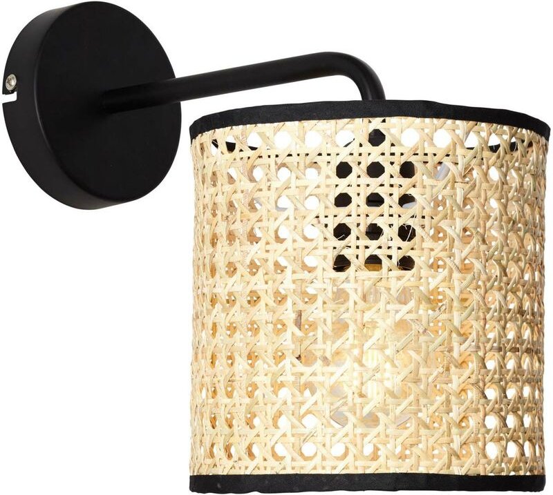 Thumbnail - Lampe Wiley Wandleuchte hängend rattan 1x A60, E27, 60W, geeignet für Normallampen (nicht enthalten) Für LED-Leuchtmitte...