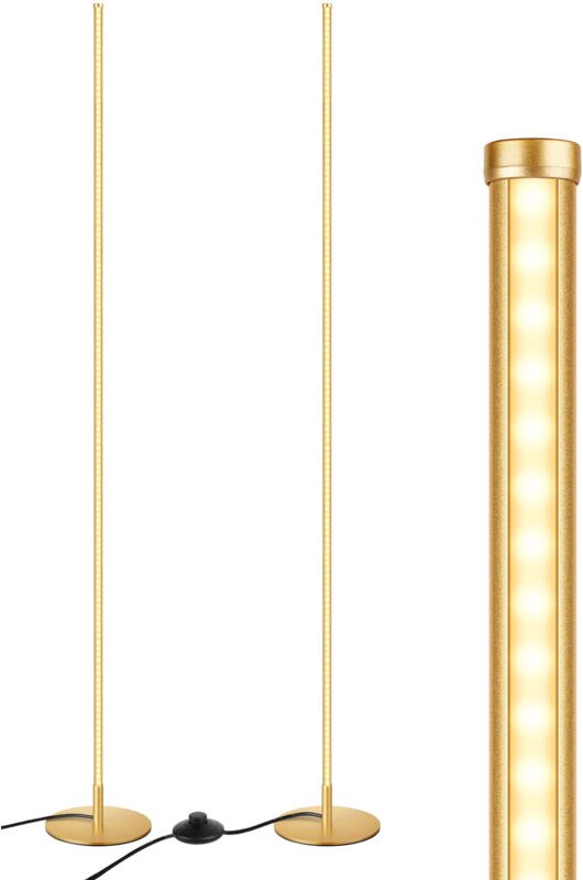 EDISHINE 2 Stück Stehlampe Wohnzimmer, LED Stehlampe Dimmbar, 3000K warmweiße Stehleuchte mit Memory-Funktion, höhenvers...