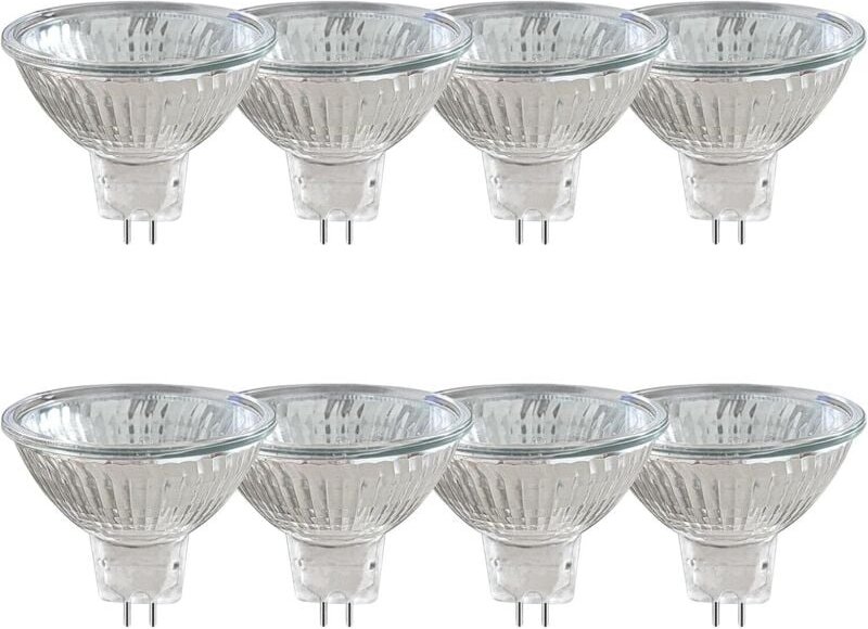 8er-Pack GU5.3 20W 12V Halogen-Reflektorlampen, dimmbarer Fluter, MR16 Halogen-Spotlight, 210 lm, warmweiß (2700 K), 36°...