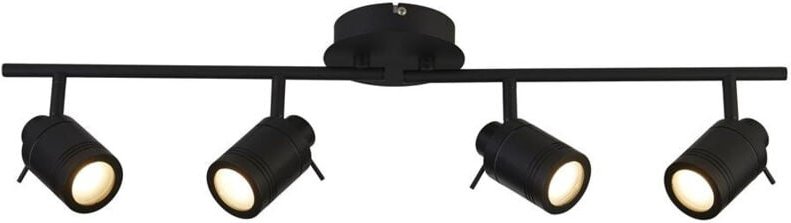 Searchlight Samson 4-flammiger IP44 Badezimmerspot SplitBar, Mattschwarz IP44