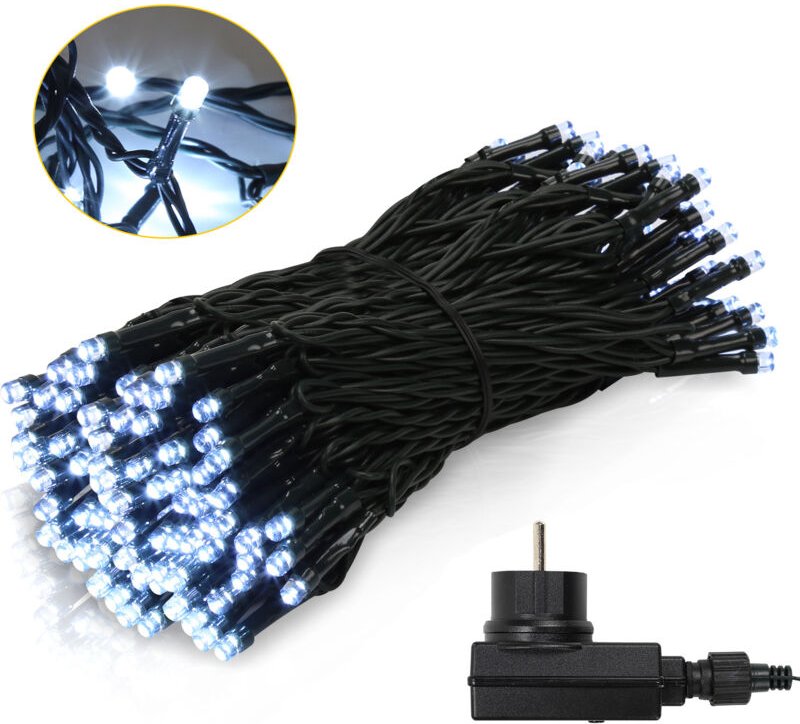 SWANEW 20M LED Lichterkette Weihnachtsdeko Beleuchtung IP44 Außen Innen Party Garten 8 Modi 200LEDs Kaltweiß