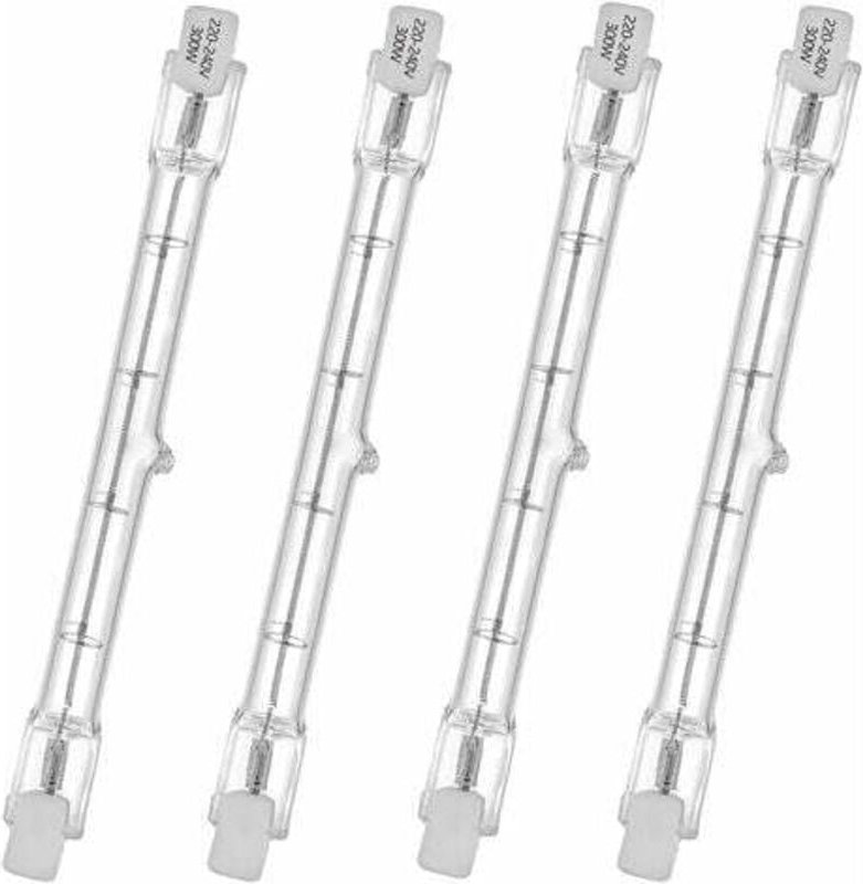 Lablanc - 4 Stück HaloLine-Halogenröhre, R7S-Sockel, T3-Halogenröhrenlampe, 230 v, 300 Watt, 118 mm, warmweiß, 2800 k