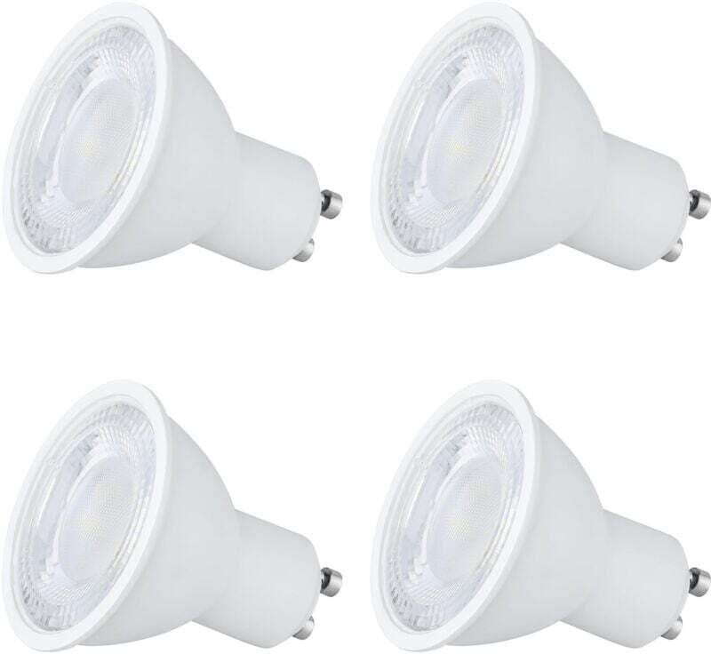 GU10 Warmweiße 6W LED-Lampe – GU10 90° Abstrahlwinkel, Einbaustrahler 230V ø50x55mm – 4er-Pack