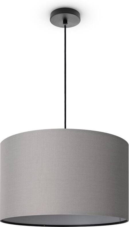 Paco Home Deckenleuchte Wohnzimmer Pendelleuchte Esstisch Esszimmerlampe E27 Uni Stoff Pendelleuchte - Schwarz, Grau (Ø4...