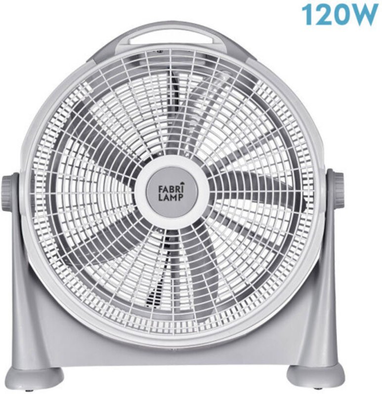 Fresco Tischventilator Grau 120w 3 Vel. 5 Schaufeln Grau Verstellbar 62x58x16 Cm - Fabrilamp