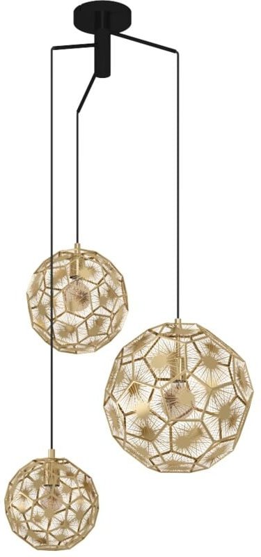 Pendelleuchte Skoura, 3-flammige Cluster Hängelampe für Wohnzimmer und Esstisch im Vintage-Design, edle Retro Esszimmerl...