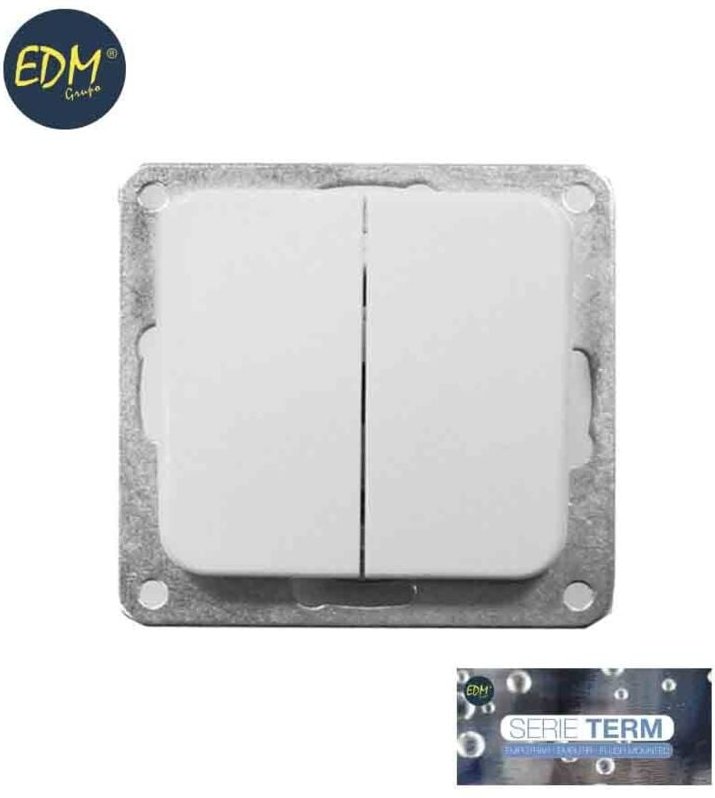 EDM - 65306 Doppelter Unterputzschalter Serie Term, Multicolor