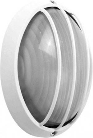 Fabrilamp - Wandleuchte ext.oval Aluminium aquila klein 1xe27 weiß 10,5x22x14 cm ip44
