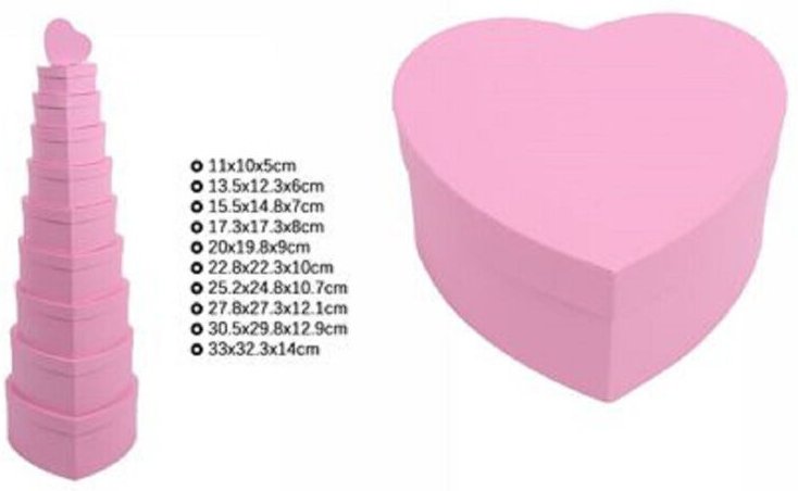 Trade Shop - matrioska forma cuore rosa 71958 -